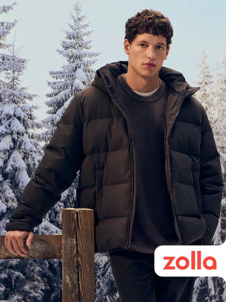 Тёплый мужской пуховик с капюшоном