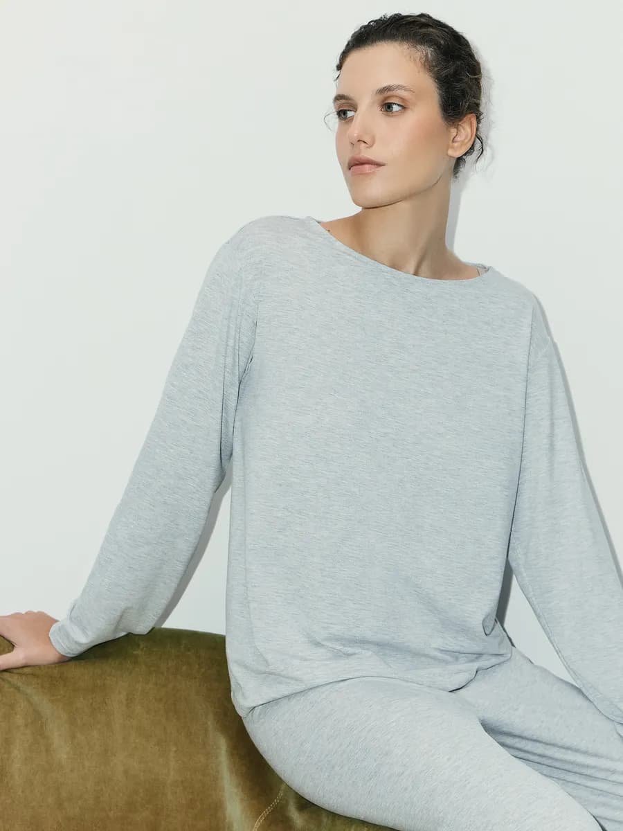 Лонгслив оверсайз домашний пижамный на новый год