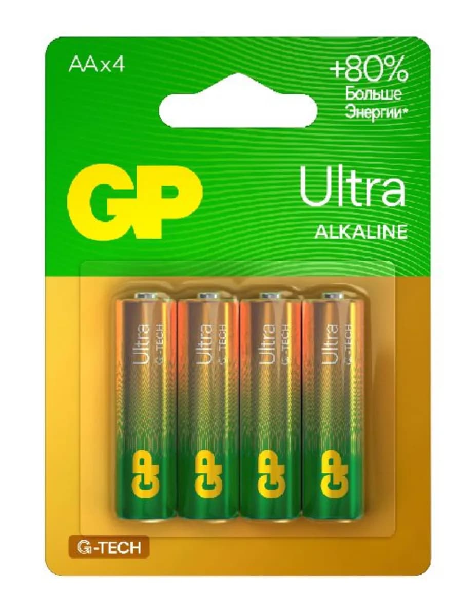 Батарейки LR6 AA Ultra G-TECH алкалиновые 4шт на блистере