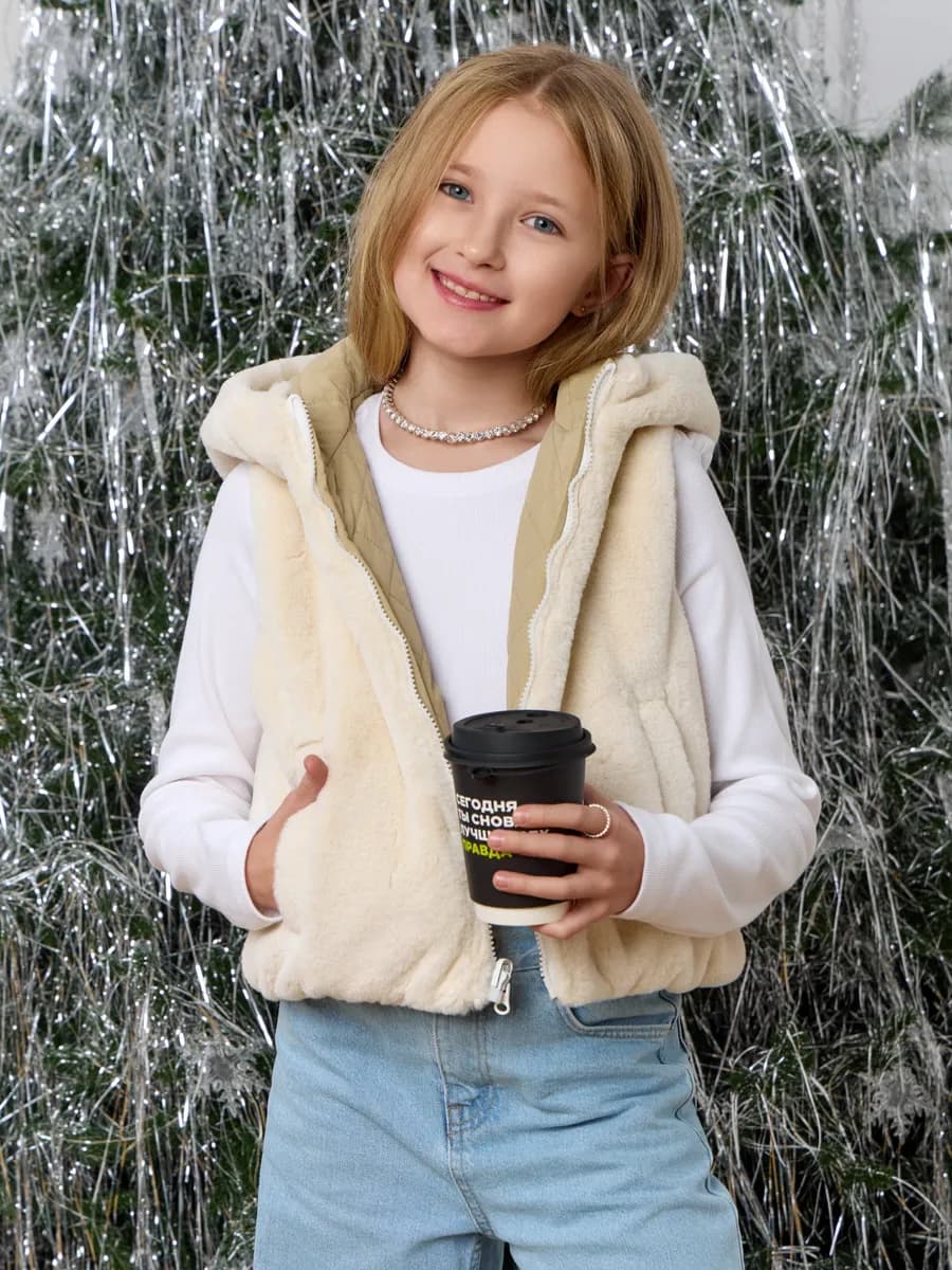 Жилетка детская теплая плюшевая