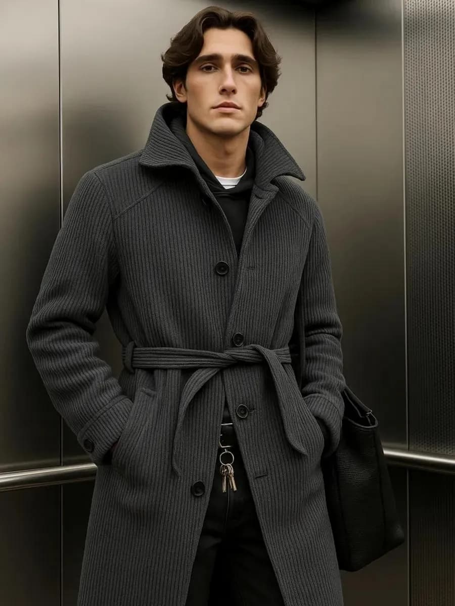 Пальто теплое весеннее вельветовое old money