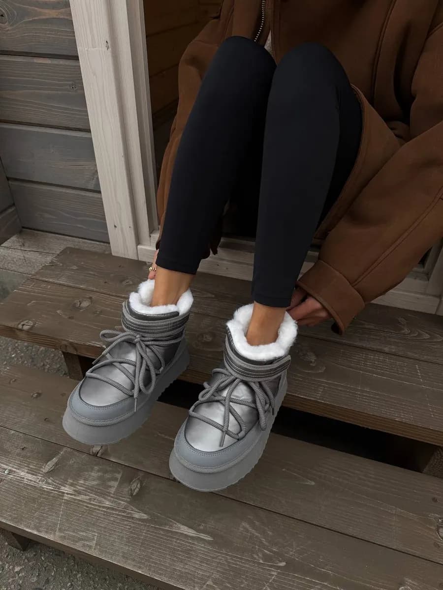 Угги дутики женские зима на толстой подошве