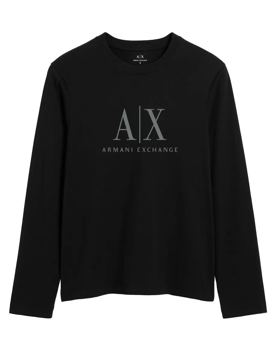 Черный лонгслив Armani Exchange с принтом sk8