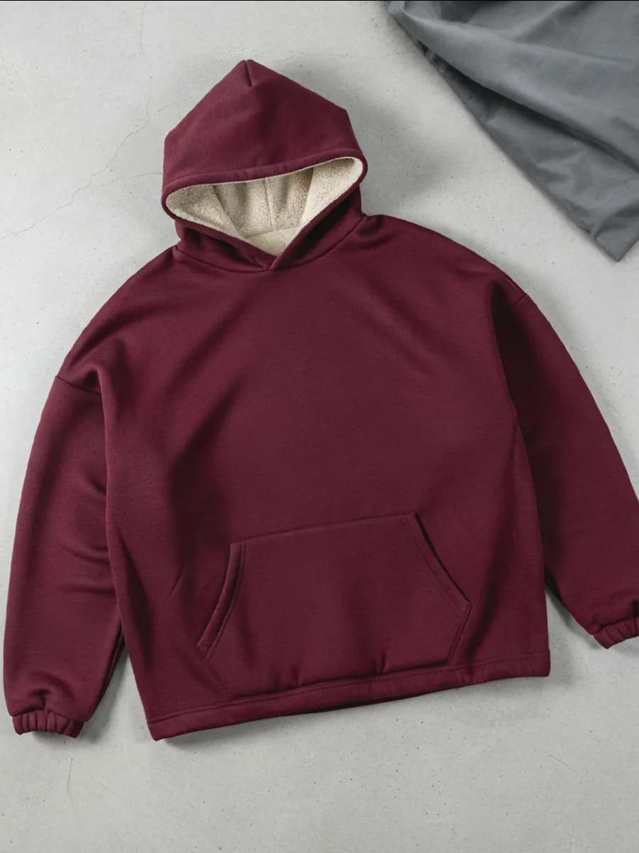 Худи оверсайз с капюшоном и начесом Teddy