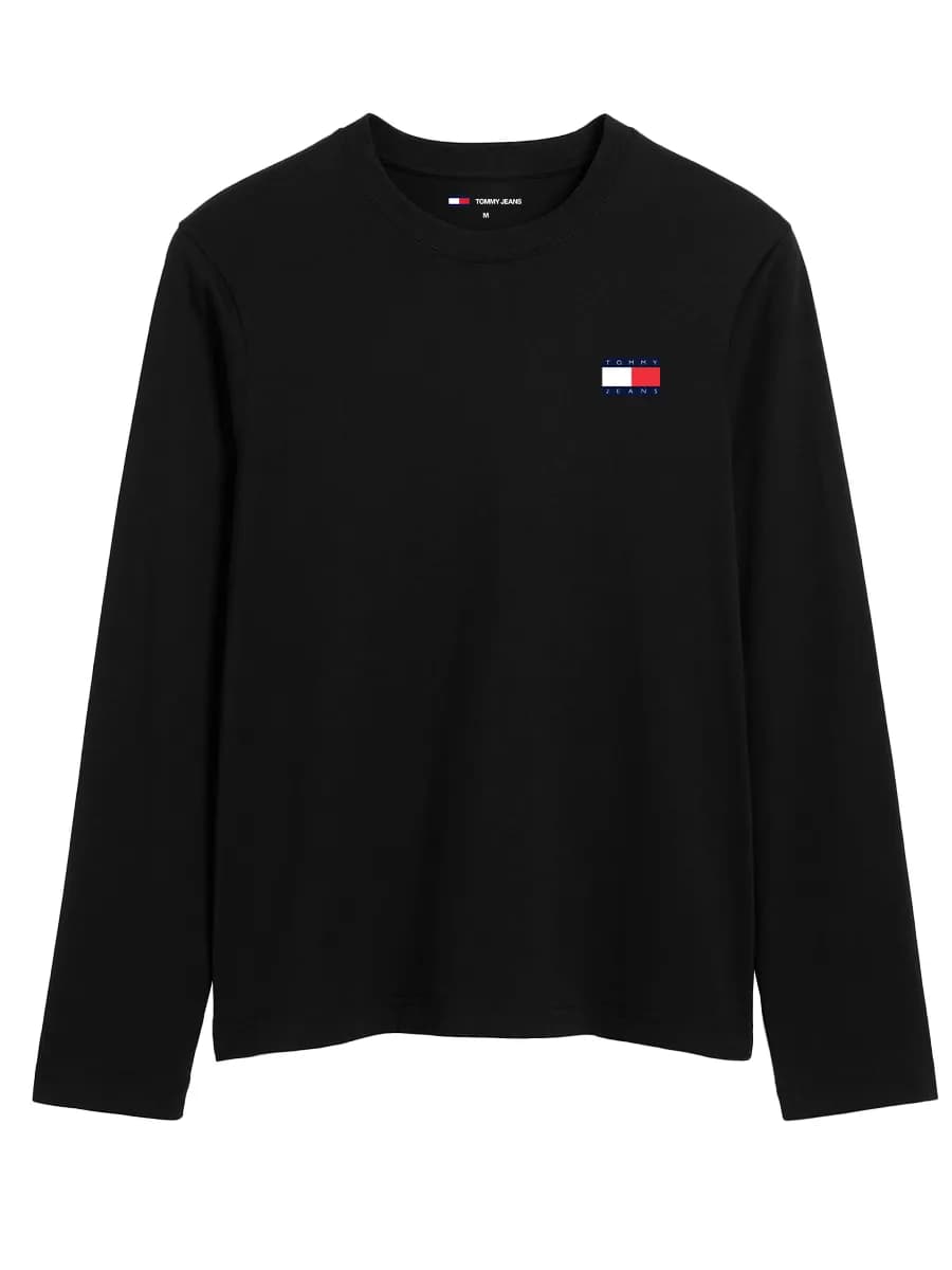 Черный лонгслив tommy hilfiger с принтом sk8