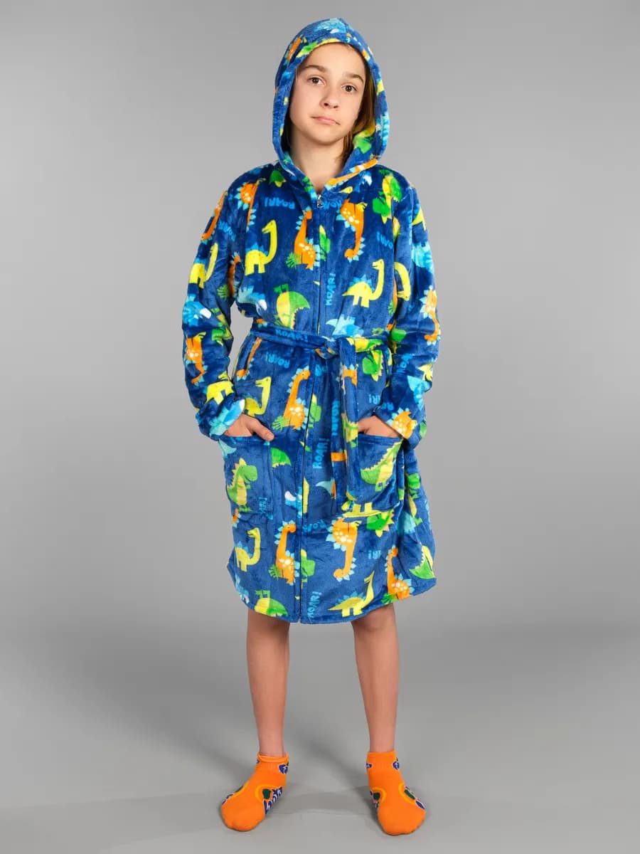 Халат детский на замке махровый