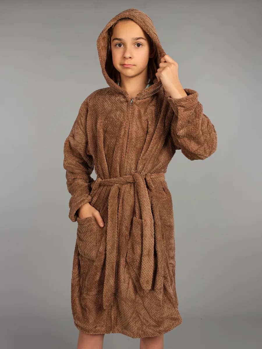 Халат детский на замке махровый