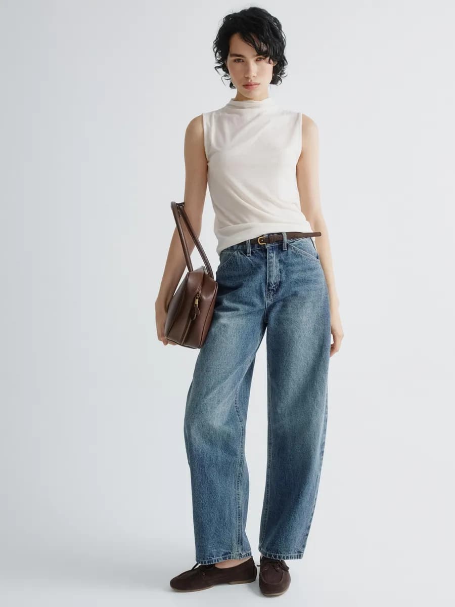 Укороченные джинсы женские SLOUCHY