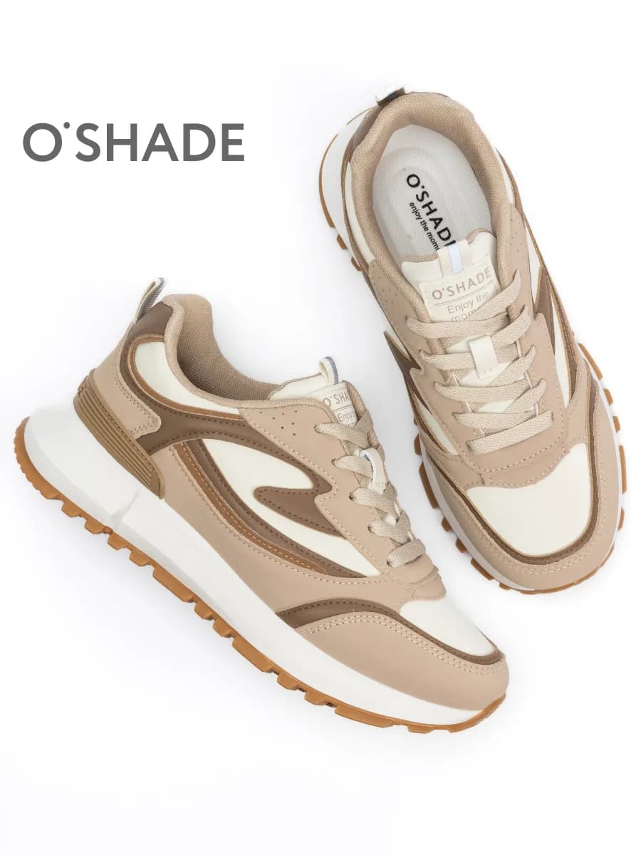 Кроссовки женские бежевые