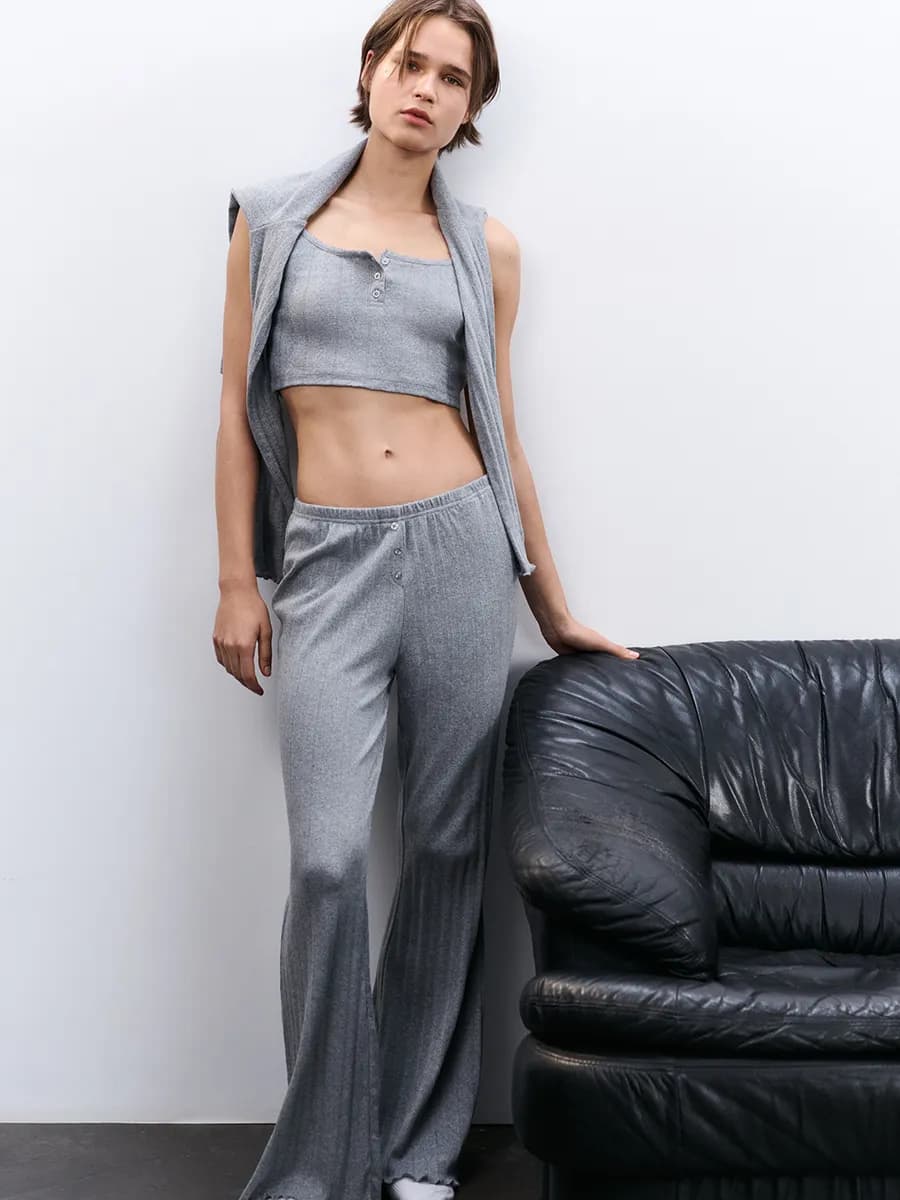 Брюки домашние с волнистыми краями