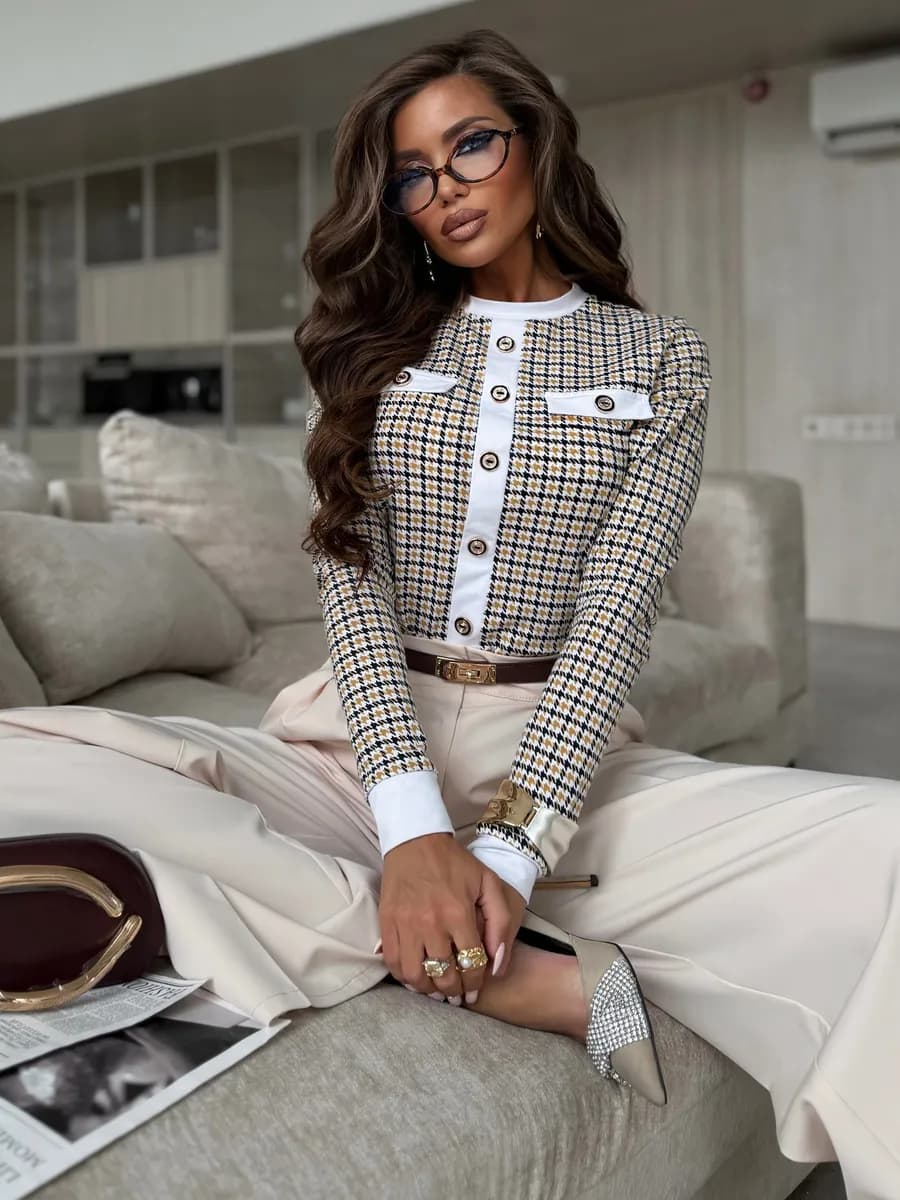 Лонгслив шанель нарядная кофта