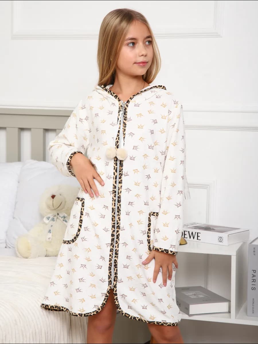 Махровый халат на молнии