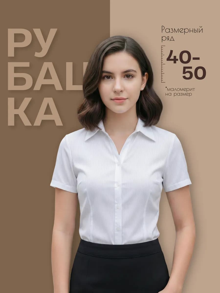 Рубашка офисная с коротким рукавом в школу