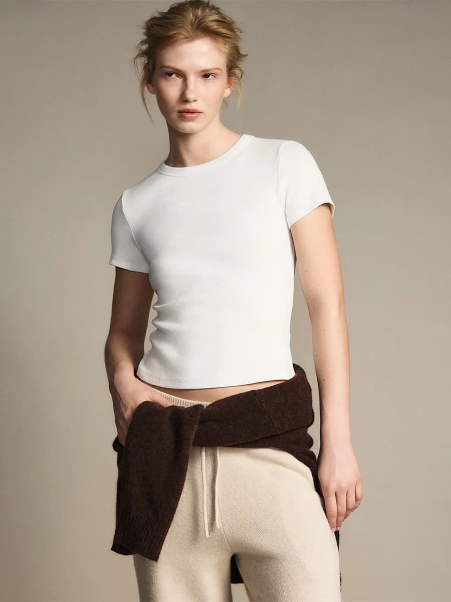 Футболка базовая приталенная в рубчик