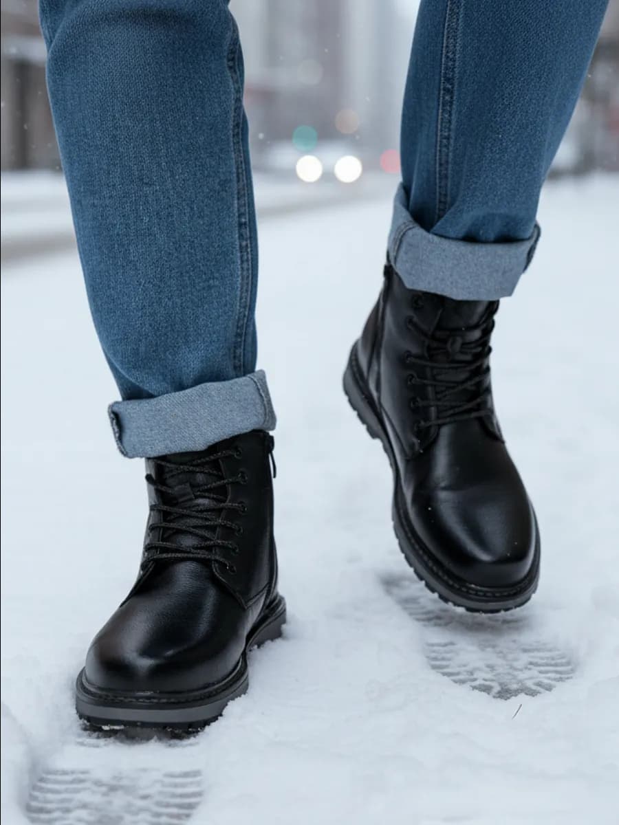 Ботинки зимние кожаные