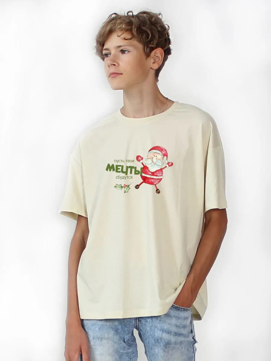 Футболка новогодняя с дед морозом