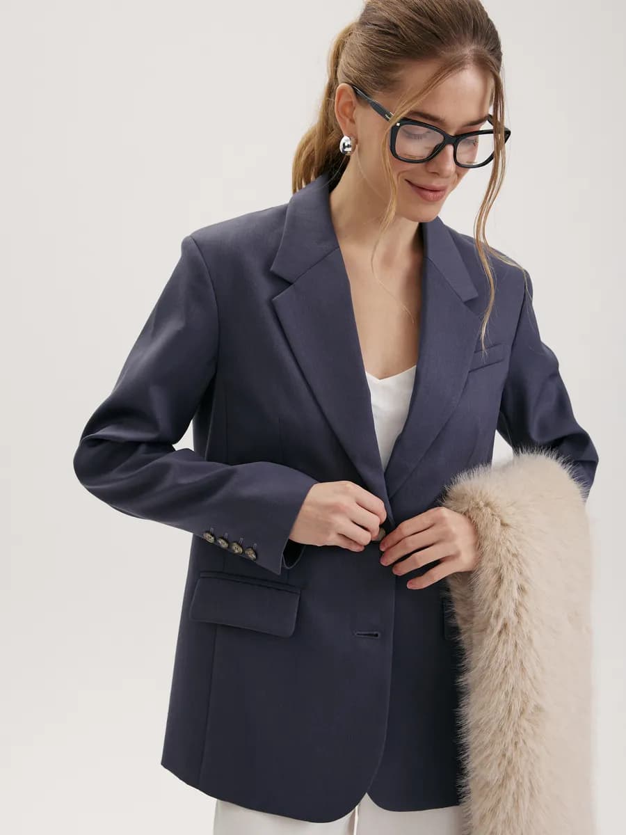 Пиджак шерстяной оверсайз MAJOR