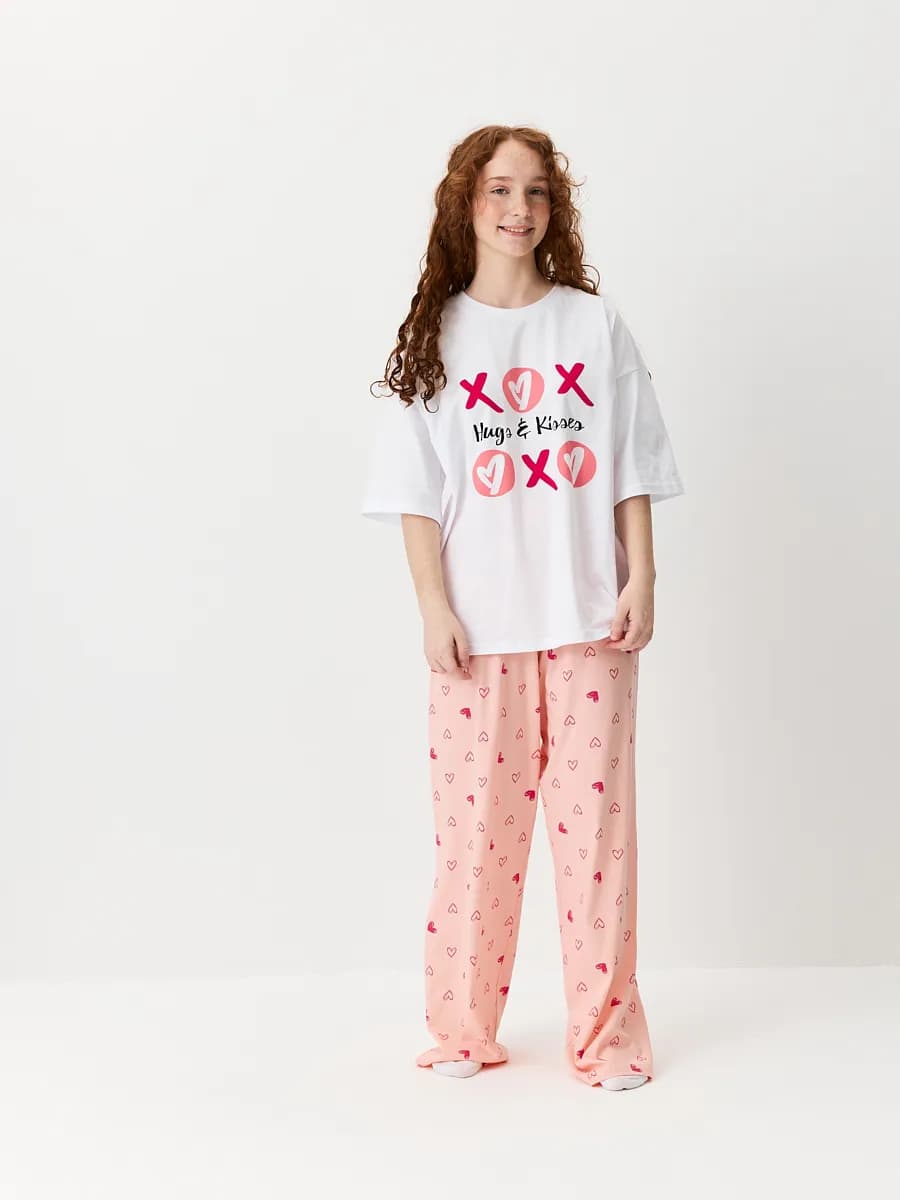 Пижама оверсайз со штанами хлопок 100%
