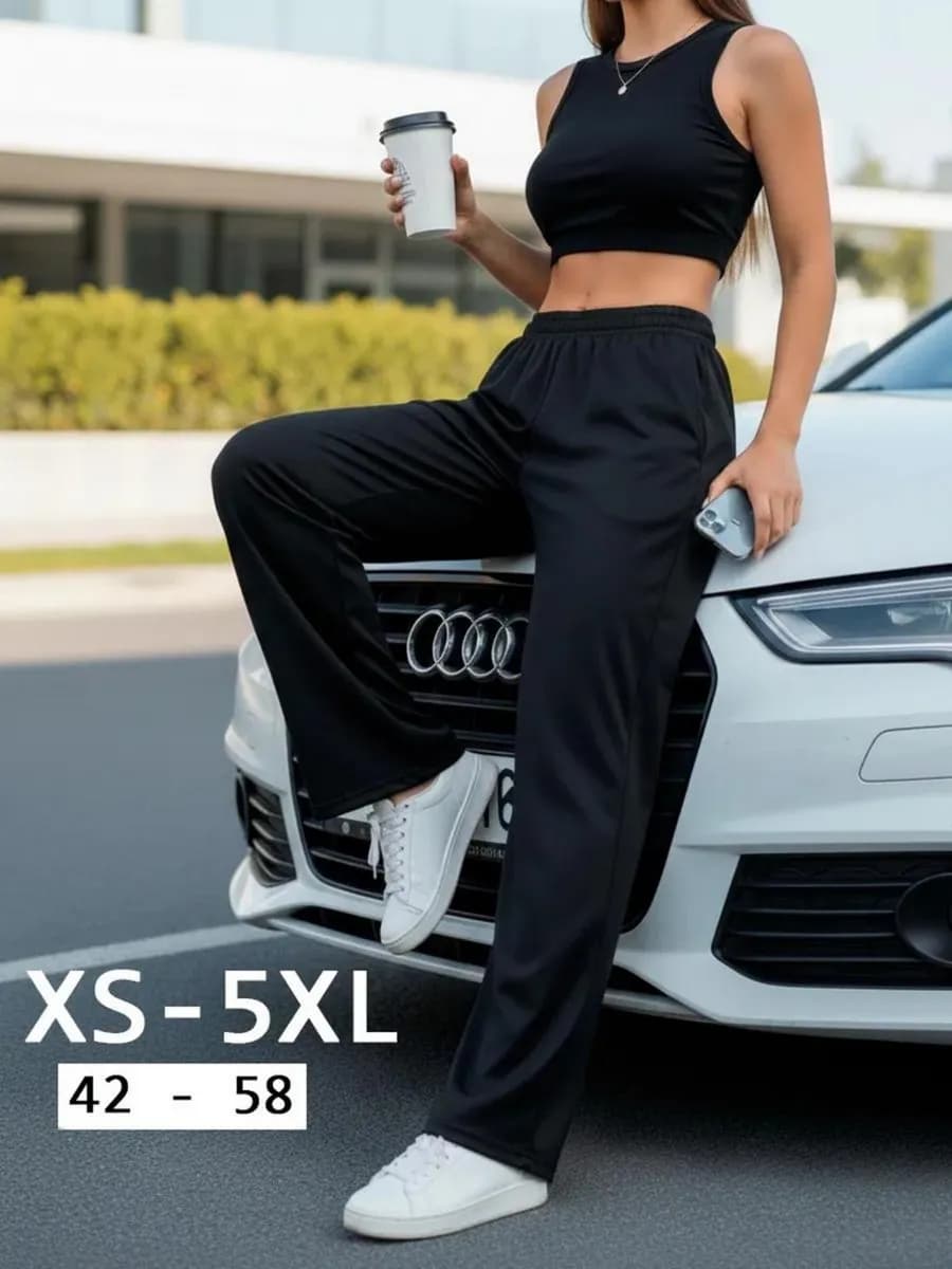 Спортивные штаны палаццо широкие оверсайз низкие