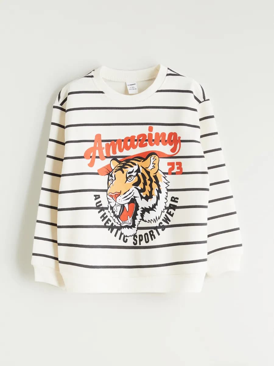 Свитшот с круглым вырезом в полоску для мальчиков