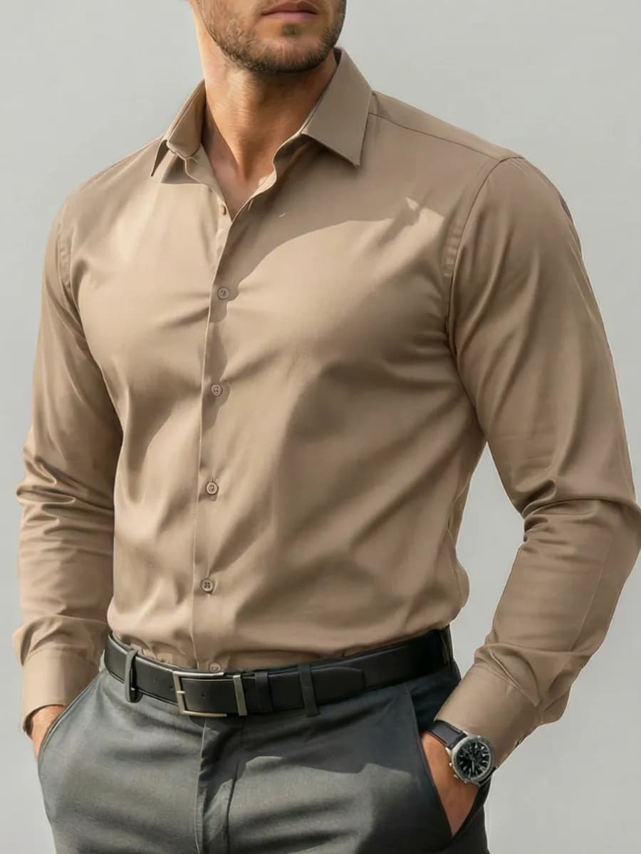 Рубашка классическая с длинным рукавом праздничная