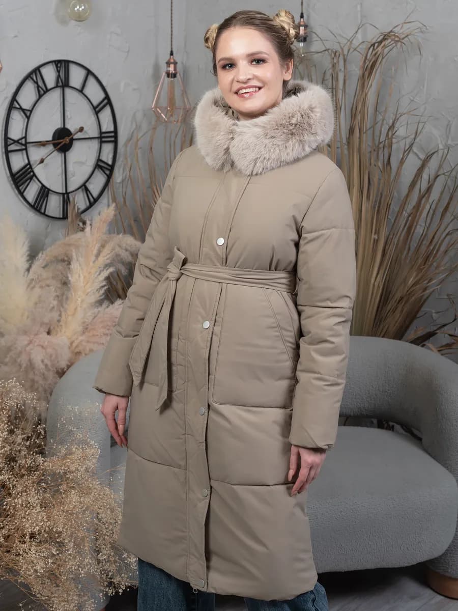 Куртка зимняя пальто длинное с капюшоном