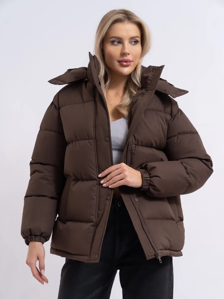 Куртка оверсайз зимняя с капюшоном