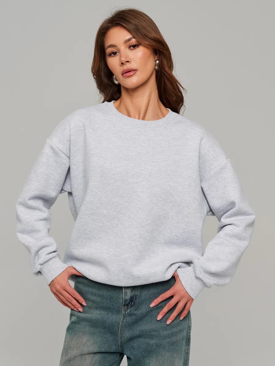 Свитшот с начесом оверсайз