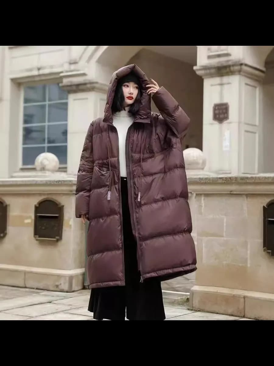 куртка демисезонная с капюшоном оверсайз длинная