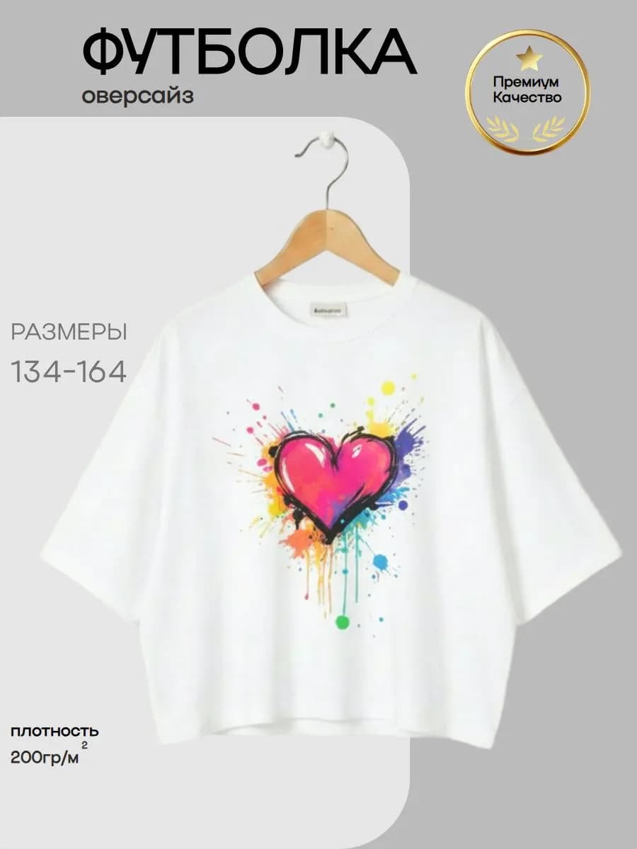 Футболка для девочки подростка укороченная