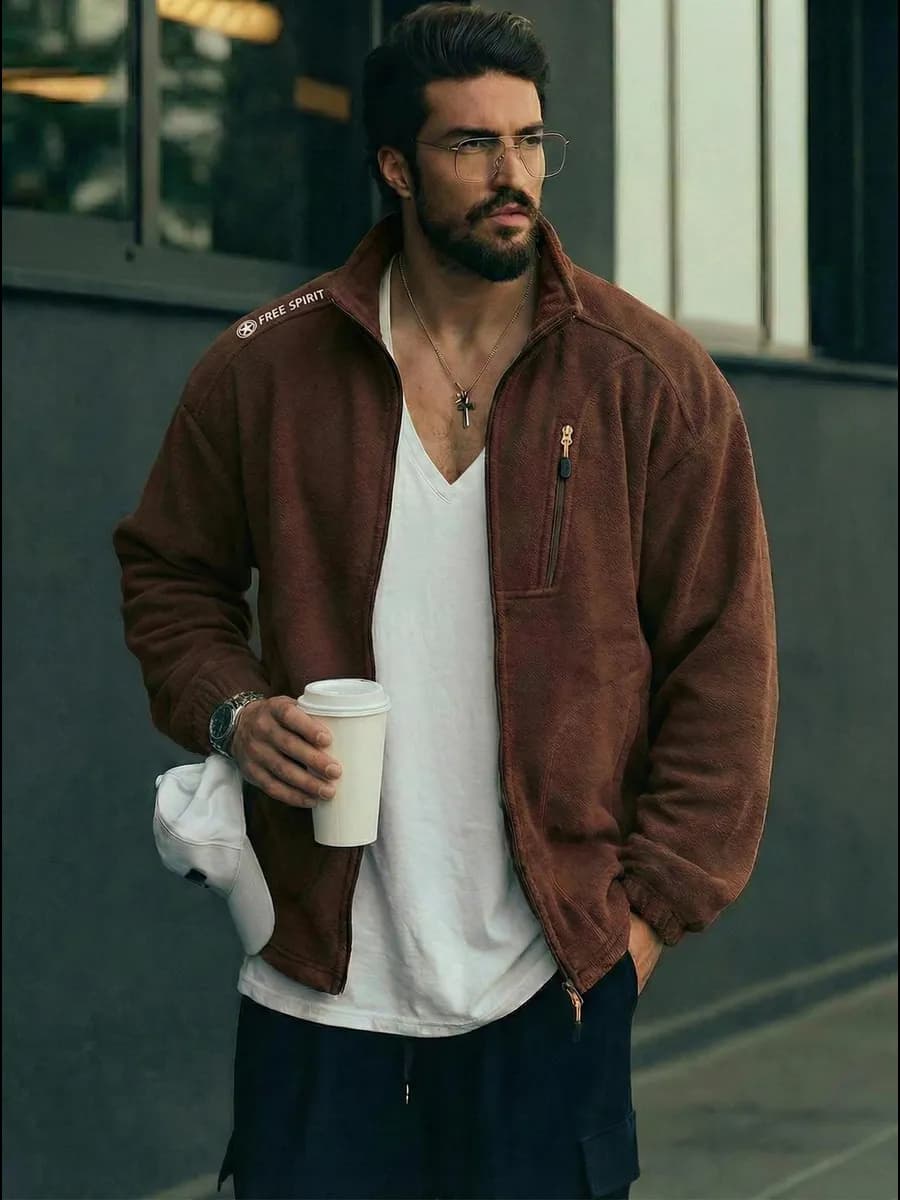 Толстовка флисовая теплая на молнии