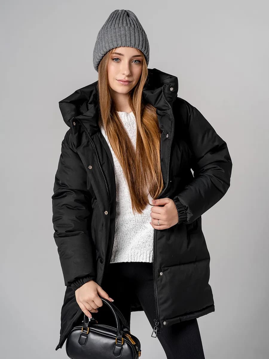 Куртка зимняя для девочки до колена пуховик