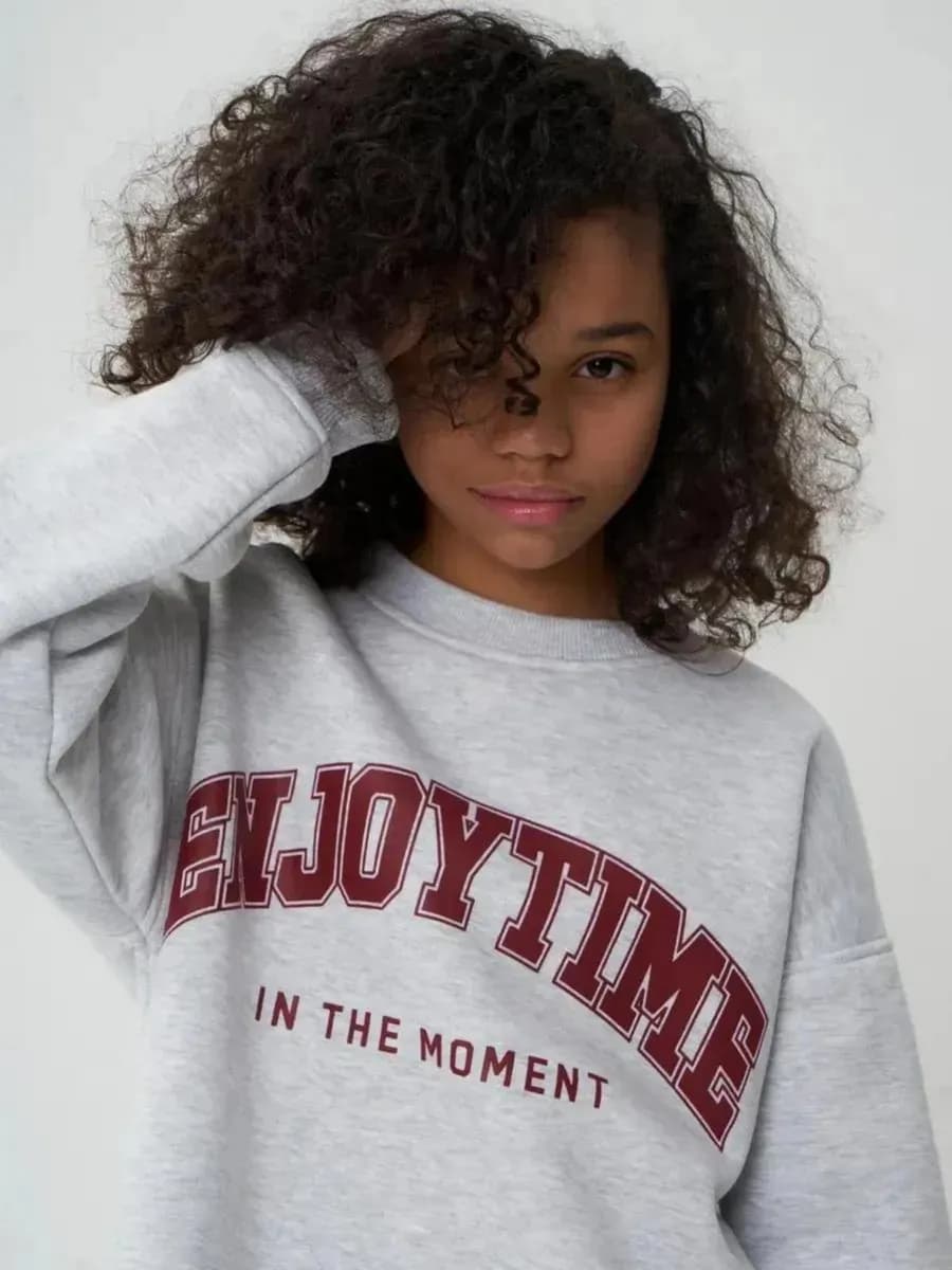 Свитшот без начеса кофта оверсайз толстовка подростковая