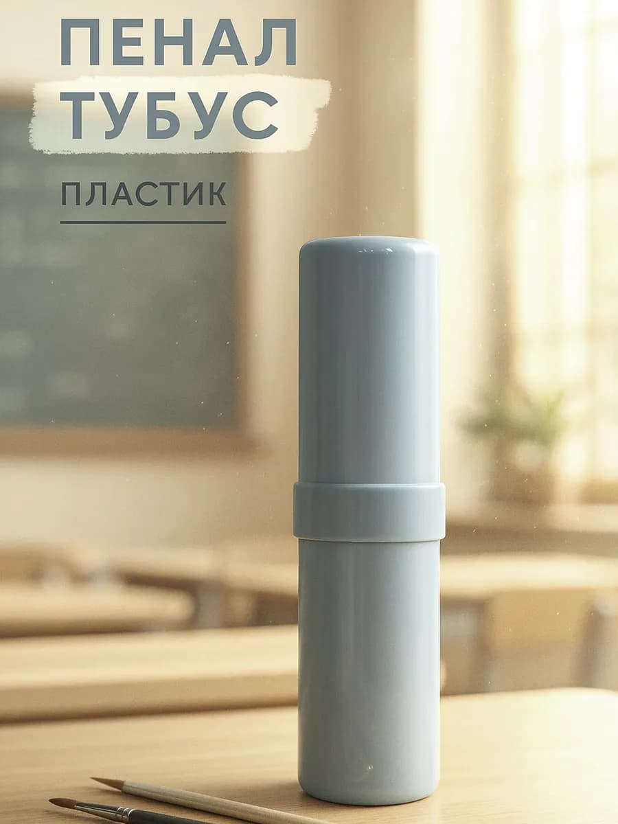 Пенал тубус пластиковый в школу