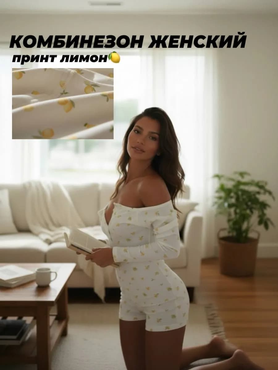 Пижама комбинезон с длинными рукавами