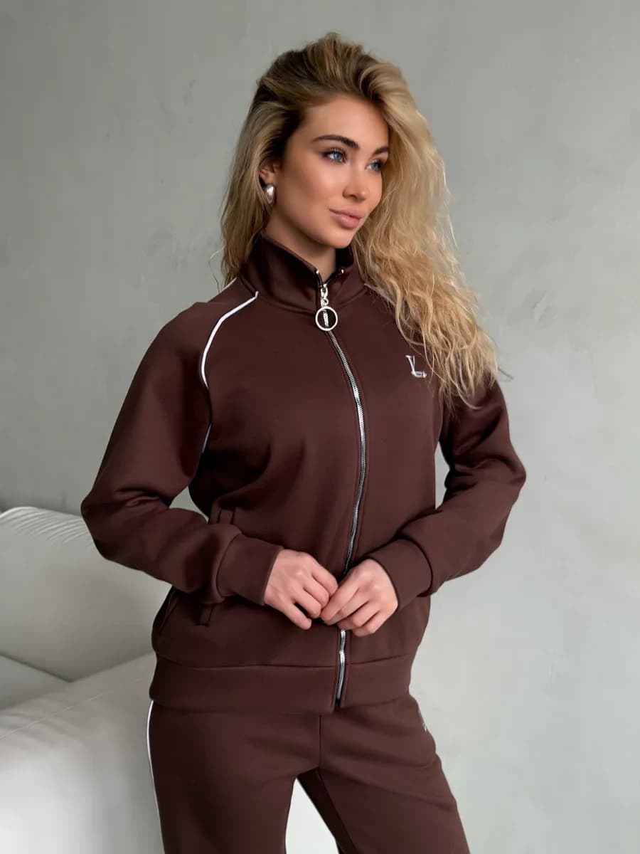 Теплый костюм на флисе с молнией