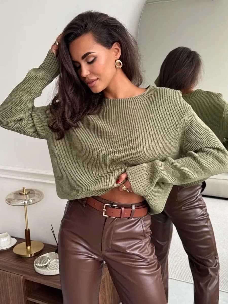 Джемпер женский тонкий вязаный оверсайз