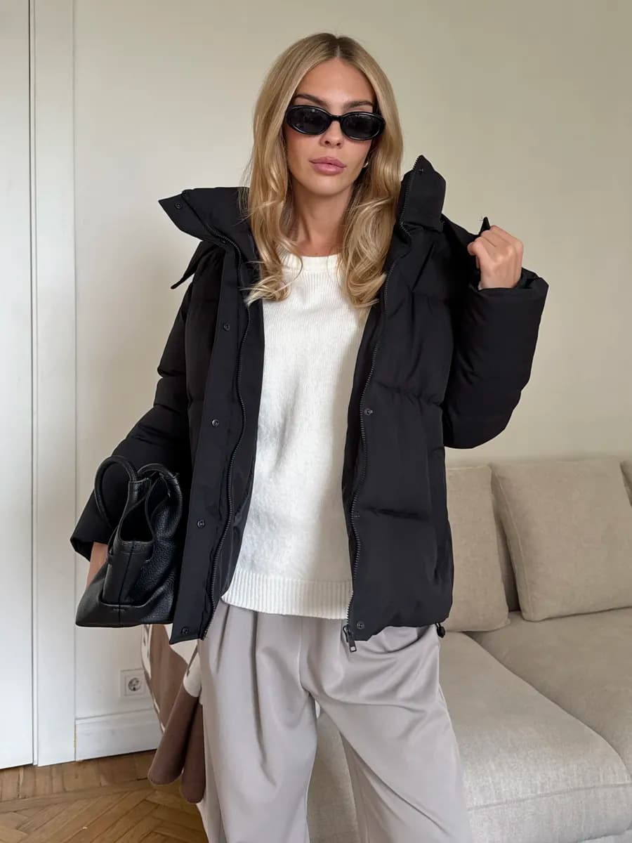 Куртка зимняя короткая оверсайз пуховик