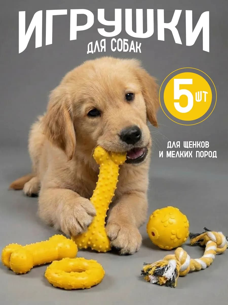 Набор игрушек для щенков и собак мелких и средних пород