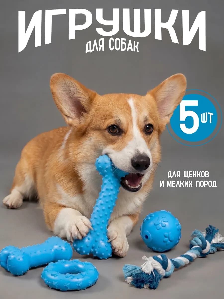 Набор игрушек для щенков и собак мелких и средних пород