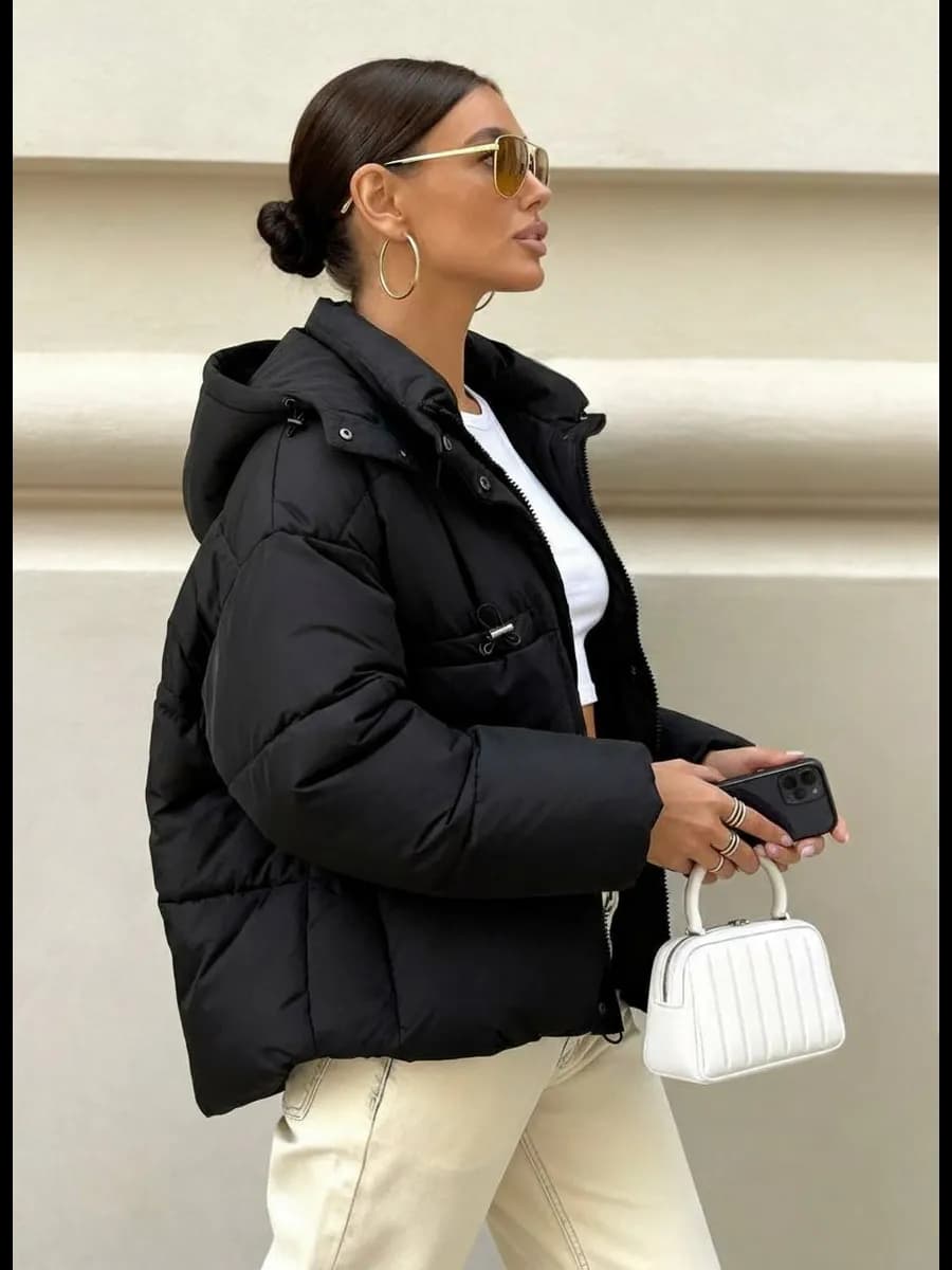 Куртка демисезонная с капюшоном оверсайз