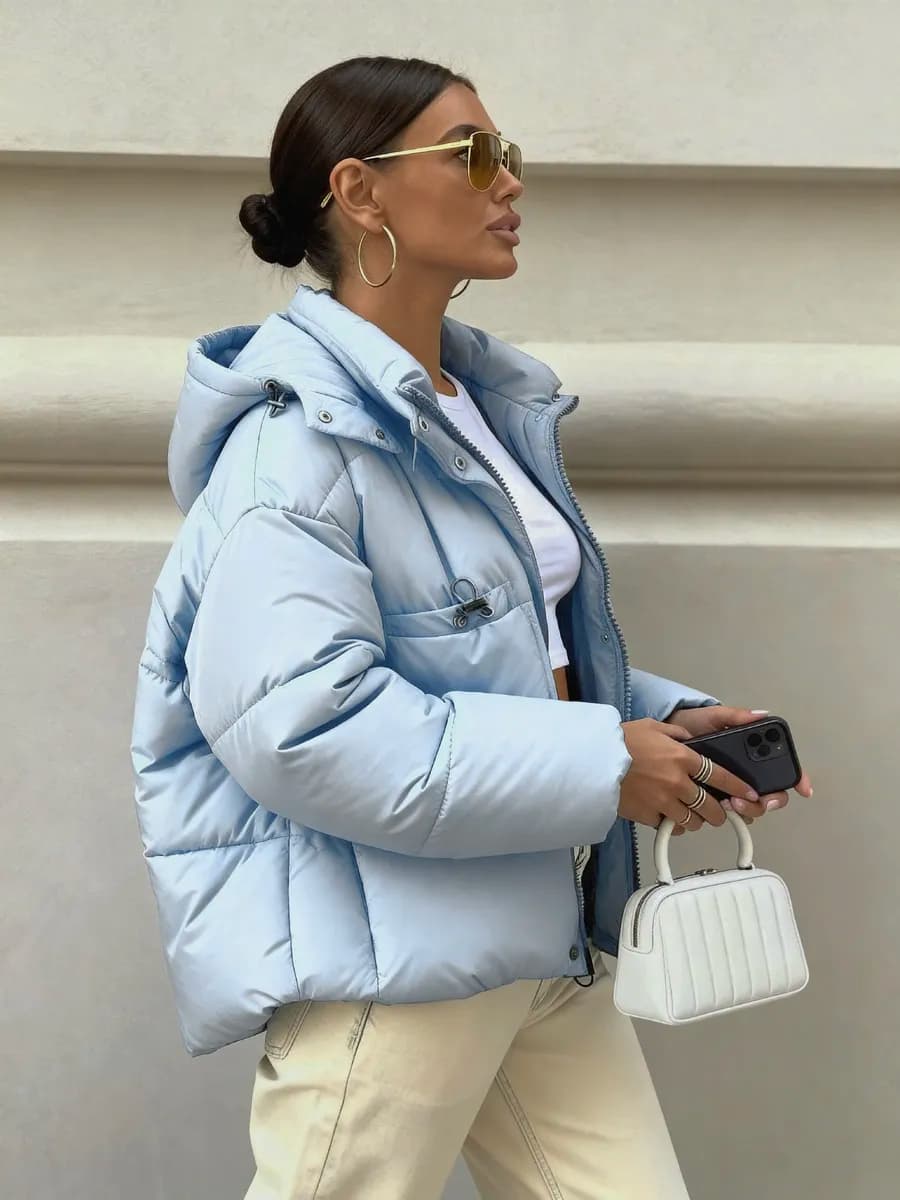 Куртка весенняя демисезонная с капюшоном оверсайз