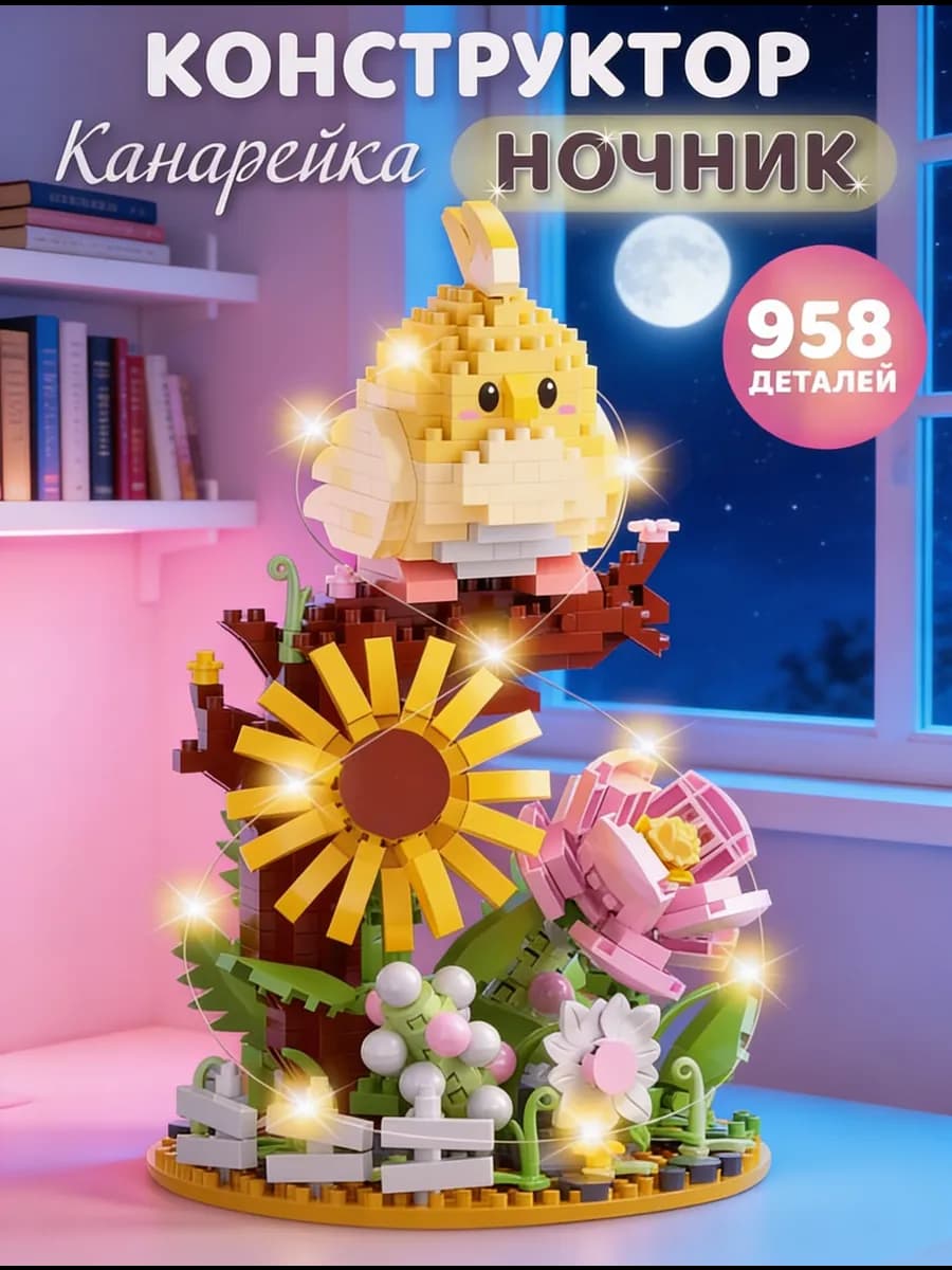 Конструктор 3д для детей развивающий Ночник