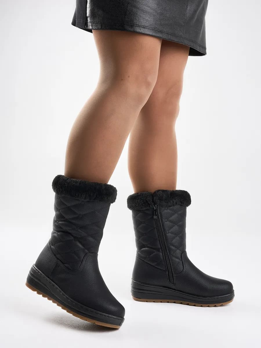 Сапоги зимние на полную ногу широкое голенище