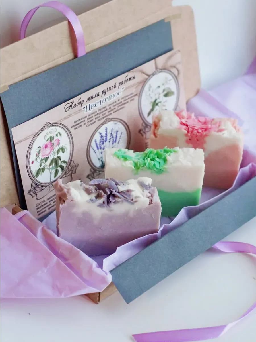 Мыло цветочное ручной работы