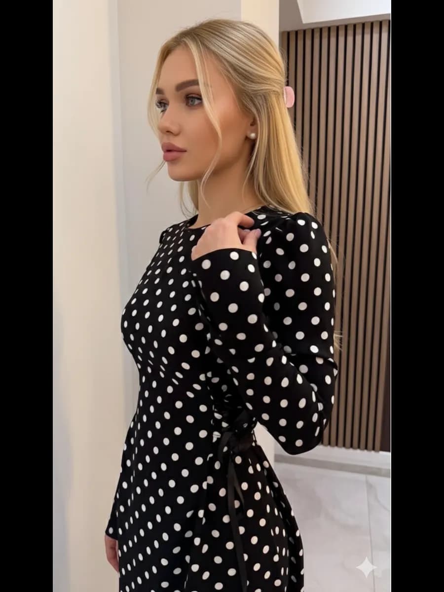 Платье женское в горошек праздничное больших размеров