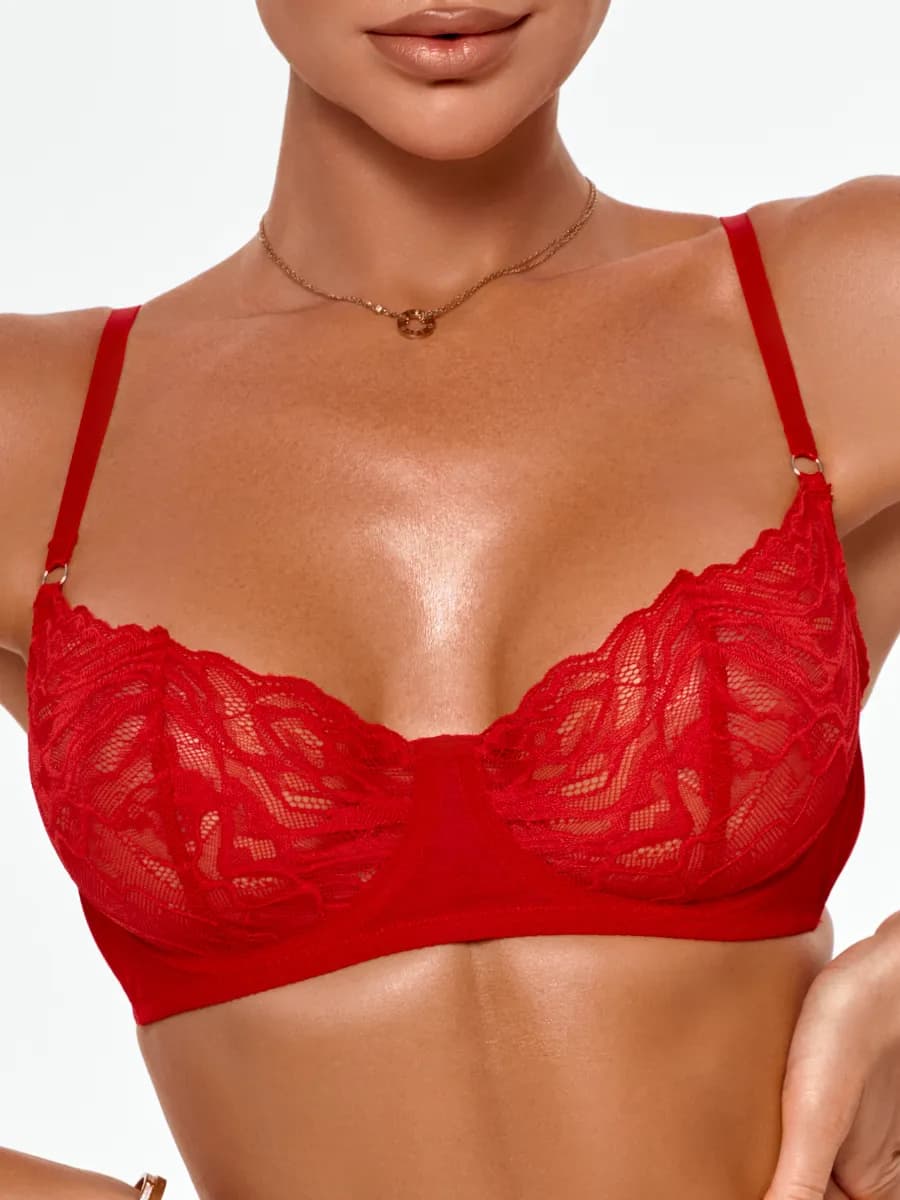 Бюстгальтер черный кружевной без поролона без пушап