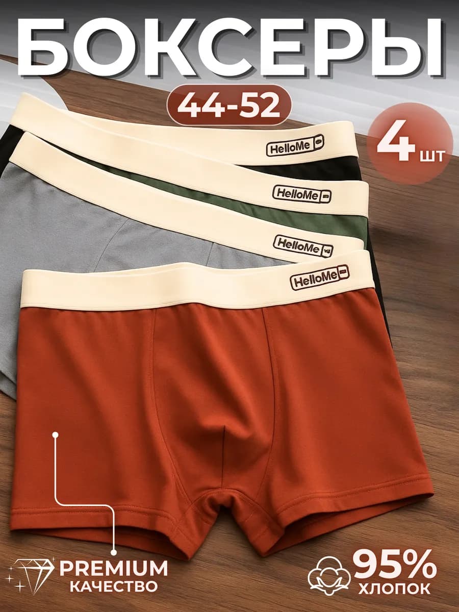 Трусы боксеры набор 4 шт
