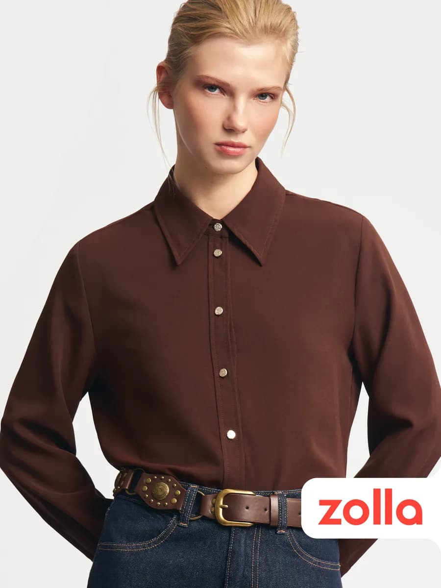 Женская прямая рубашка длинный рукав