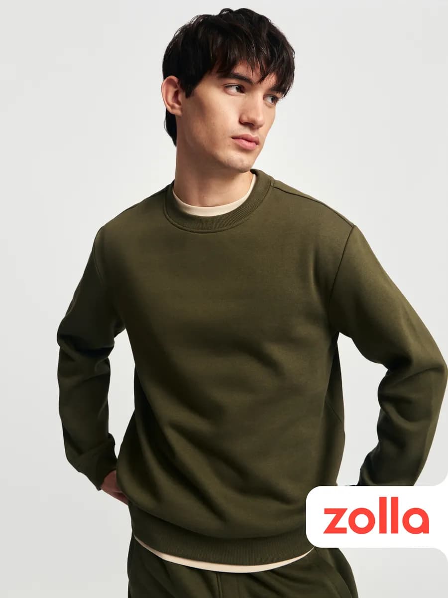 Мужской свитшот прямого кроя с начёсом